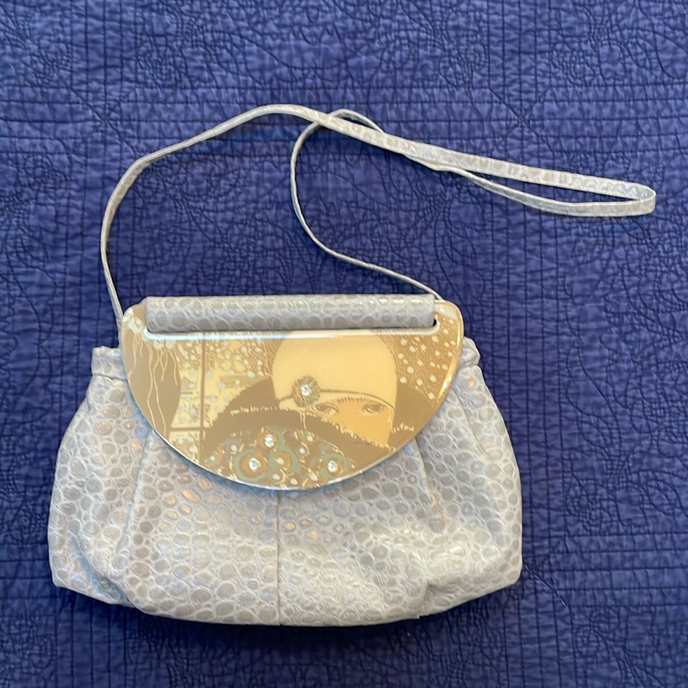 Patricia Smith Moon-Bags Milwaukee “Flapper” Embellished Pebble Textured Handbag